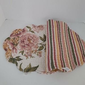 Floral/ Stripe Placemats Cottage Charm Cafe Table for Two